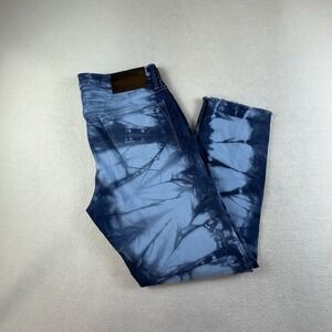 Todd Snyder Pants Mens 30 Blue Tie Dye Crop Denim Stretch Jeans Slim Fit Japan